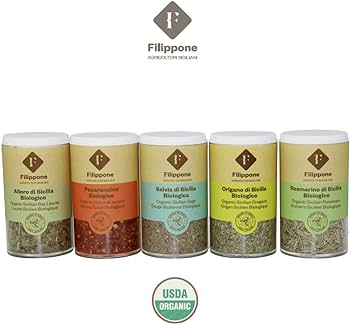 Filippone Organic Dry Herbs 20g Jars