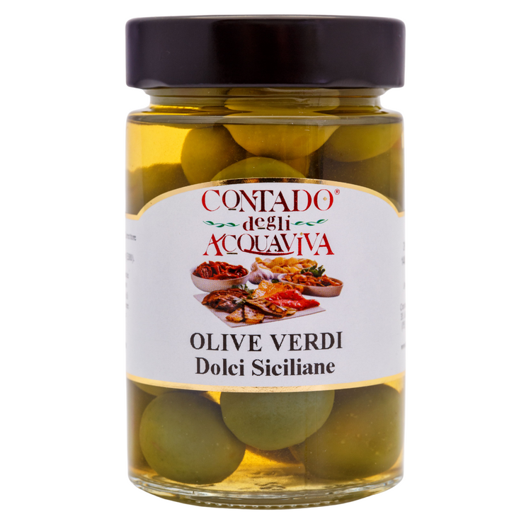 Sweet Whole Green Sicilian Olives 190gr - Artisan Italian